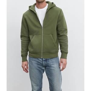 NEW VELVET BY GRAHAM & SPENCER ren zip up hoodie in fern